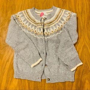 Mini Boden sparkly fair isle girls’ cardigan size 4 - 5. Special - holidays!